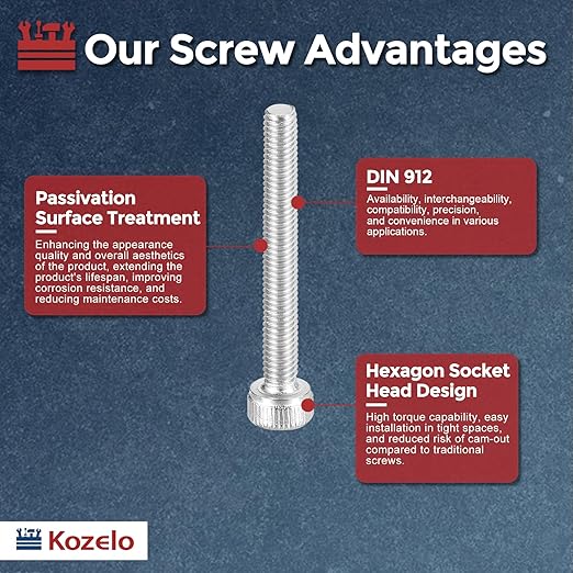 Kozelo 50pcs Socket Head Cap Screws - Image 3