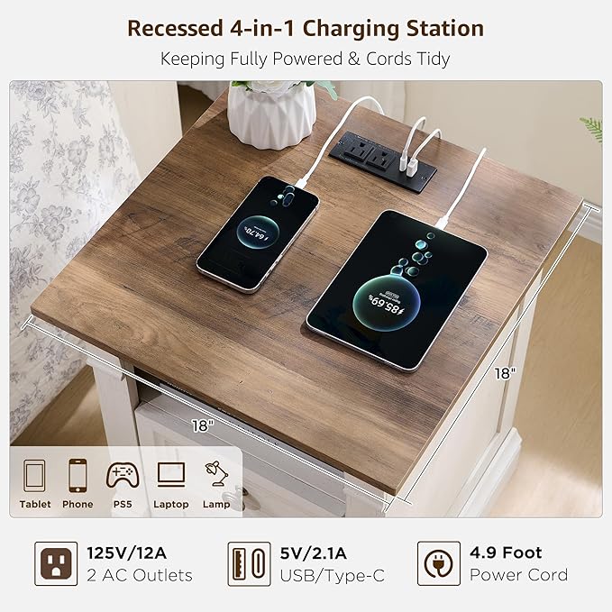 T4TREAM Farmhouse Nightstand - Image 4