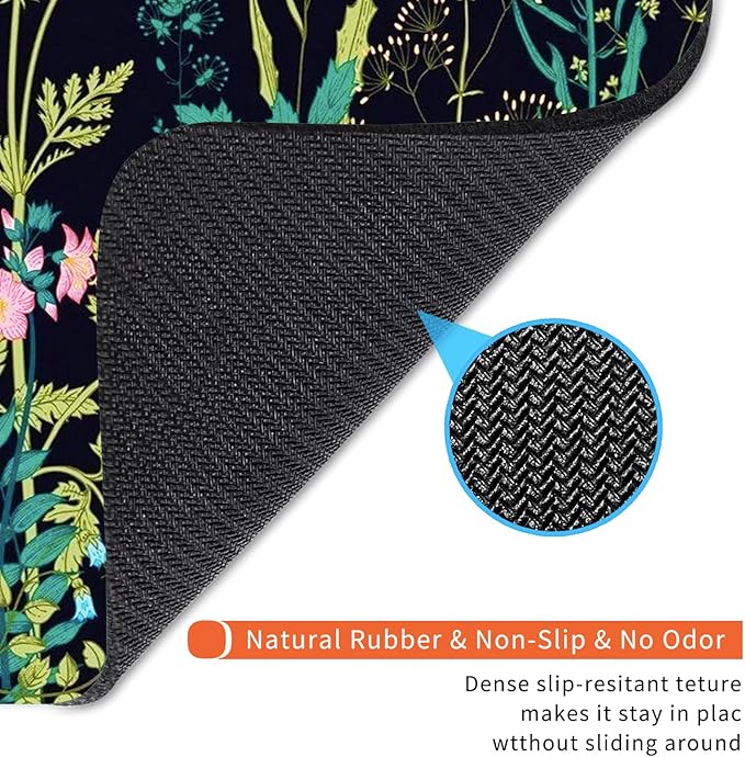 Armanza Square Mouse Pad Midnight Flowers, Personalized Premium-Textured Custom - Image 5