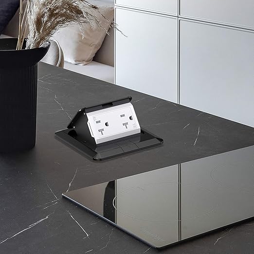 KYHSHJ Pop Up Floor Electrical Outlet Box Kit，20 Amp Stainless Steel TR - Image 4