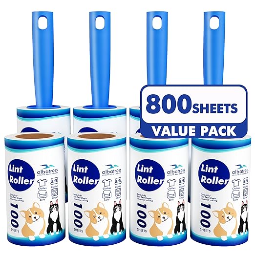 Lint Rollers for Pet Hair Extra Sticky, 800 Sheets Mega Value Set Lint Rollers by AlbatrossHealthNewEngland