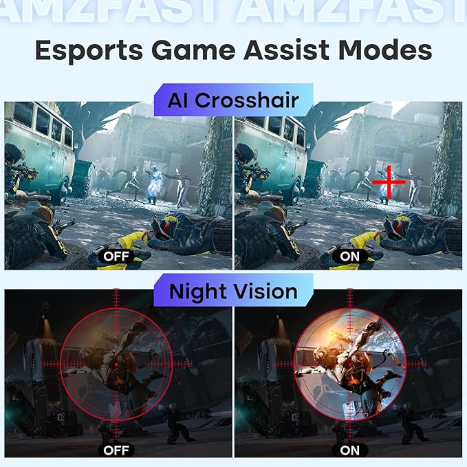 Amzfast 24 Inch Gaming Monitor 180Hz QHD 2k 2560 ×1440p Monitor, 1ms G-SYNC - Image 4