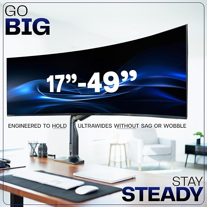 VIVO Aluminum Ultrawide Monitor Stand, Fits up to 49 inch Computer Screens - Image 3