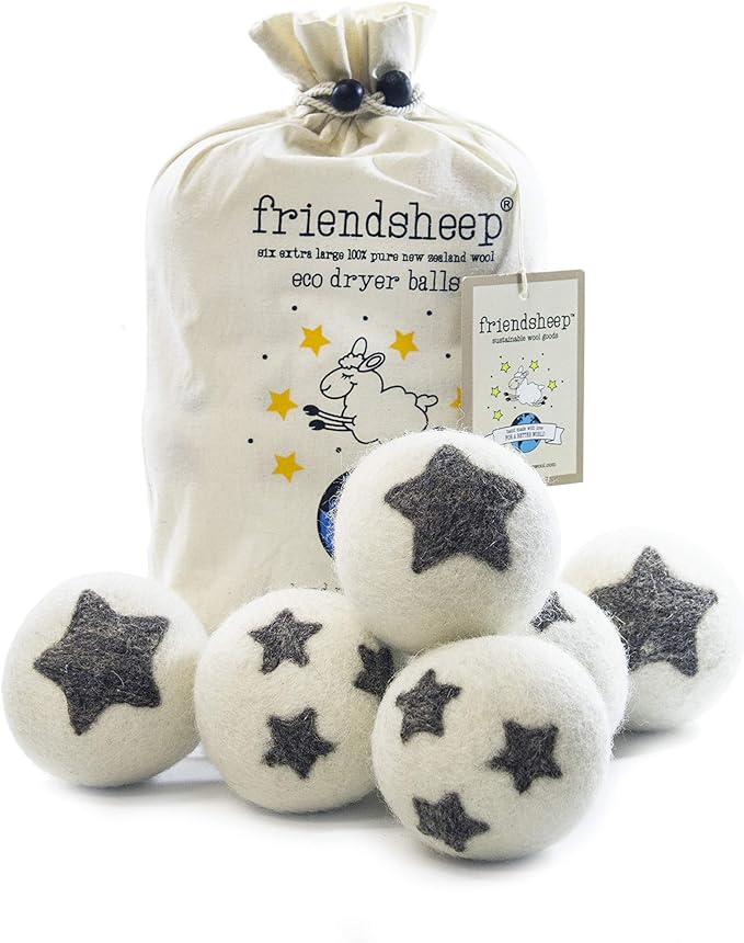 Friendsheep Wool Dryer Balls, Organic Reusable Fabric Softener Alternative by Friendsheep