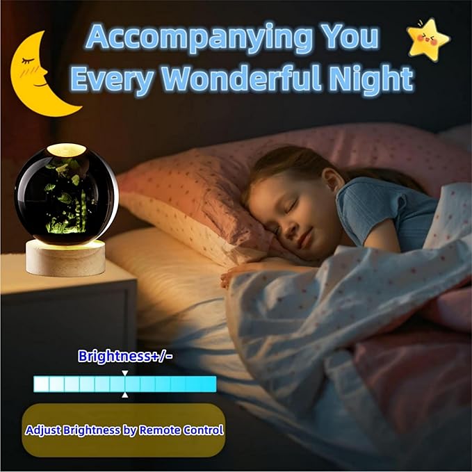 Conalisk 3D Underwater World Crystal Ball Lamp, Lifelike LED Fish Crystal Night - Image 3