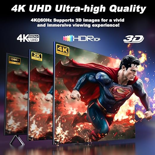 JCHICI HDMI Switch 3 in 1 Out, 4K@60Hz Switcher Splitter, Auto-Switching HDMI - Image 3