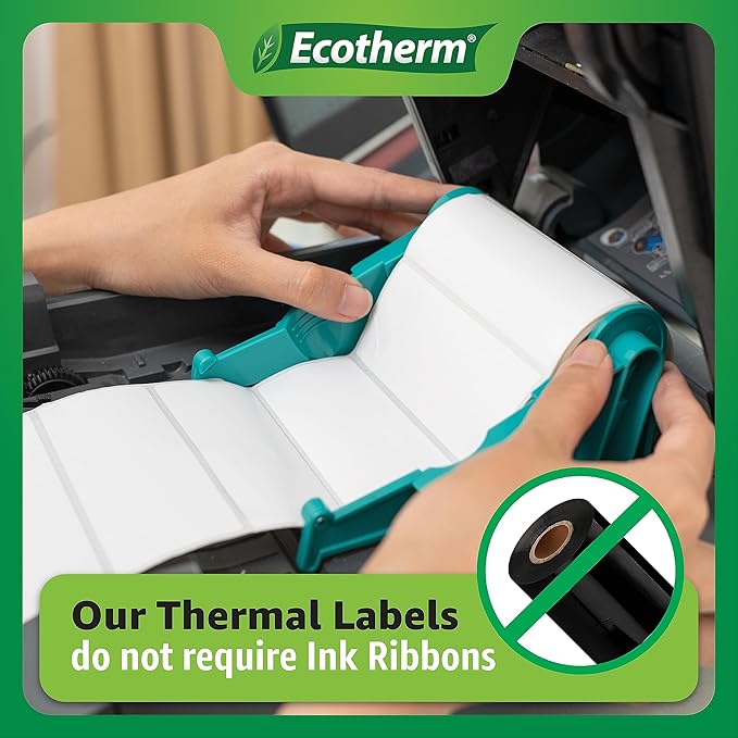 1" x .5" Thermal Labels | 4 Rolls | 9800 Labels | fits Zebra, Offnova Thermal - Image 4