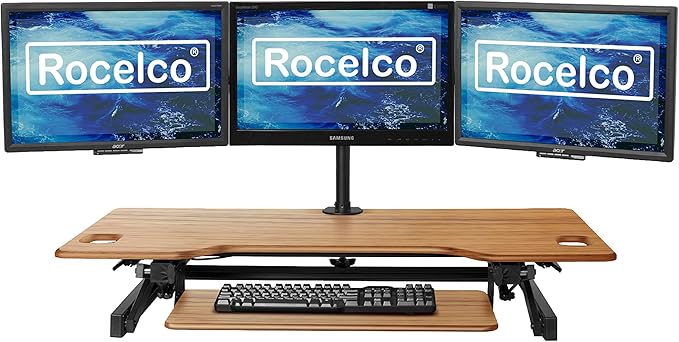 Rocelco 46" Large Height Adjustable Standing Desk Converter - Image 2