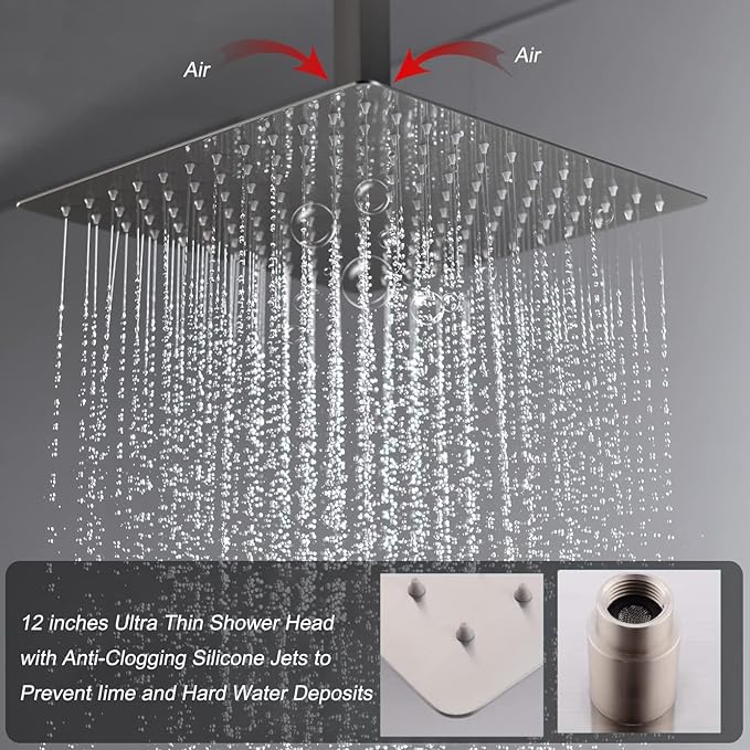 KATAIS Digital Display Shower Fixtures Brushed Nickel Shower System - Image 4