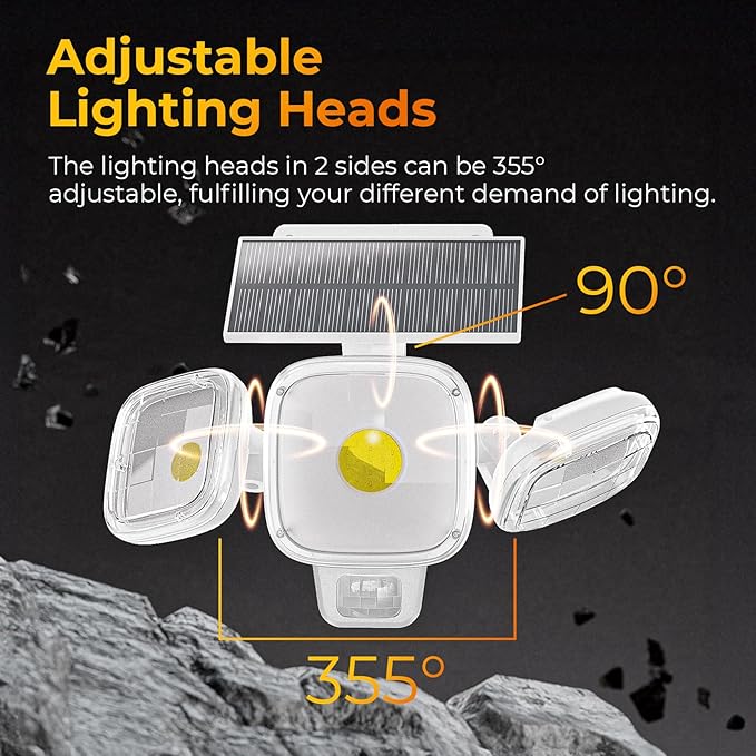ESLIGHTION Solar Motion Sensor Outdoor Lights, 3 Modes LED Security Flood Light - Image 8
