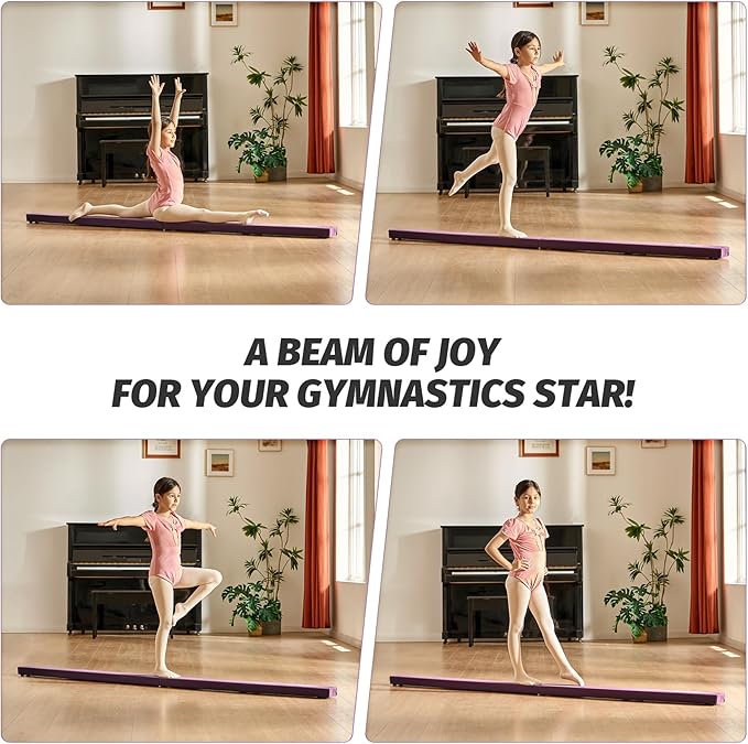 ZELUS 8' Folding Gymnastics Balance Beam, Floor Balance Beam w/Carry Handles - Image 5