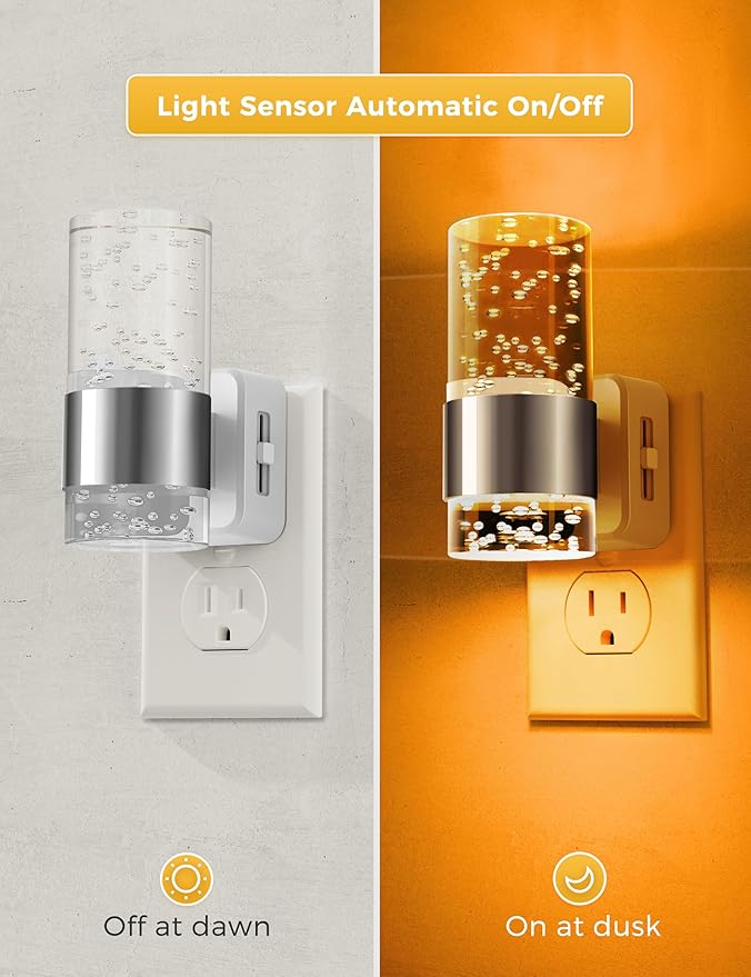 L LOHAS LED Night Light, Dimmable Night Lights Plug into Wall, 2 Pack Acrylic - Image 2