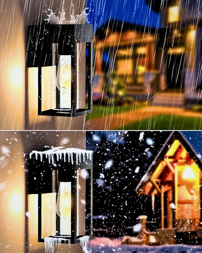 LWSOY 2-Pack Outdoor Wall Light Fixtures, Waterproof Exterior Wall Lanterns - Image 6