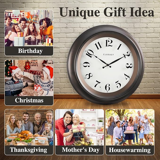 CLXEAST 18 Inch Large Illuminated Wall Clock - Image 9