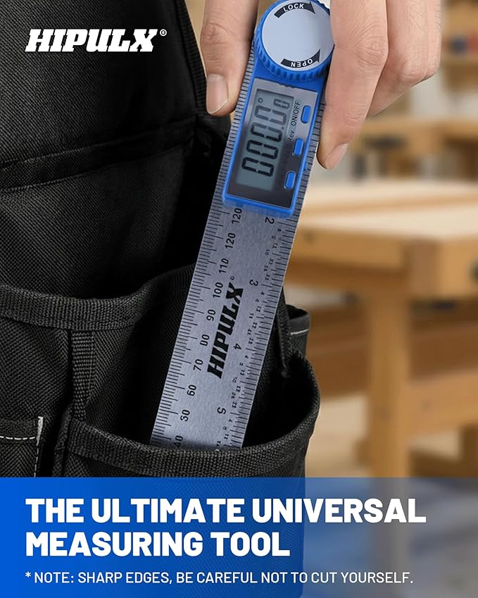 HIPULX Digital Angle Finder Ruler, 7 Inch 2-in-1 Stainless Steel Angle Finder - Image 7