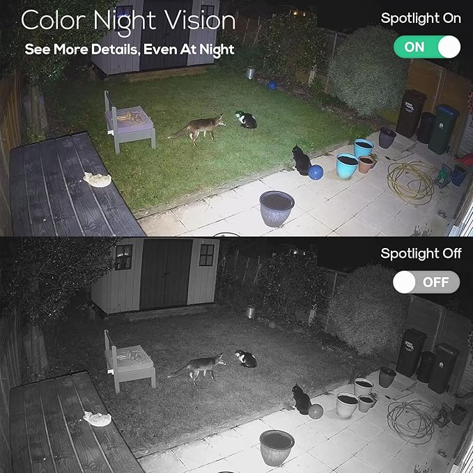 Kittyhok Black Solar Security Cameras Wireless Outdoor System, 5G/2.4G WiFi - Image 4