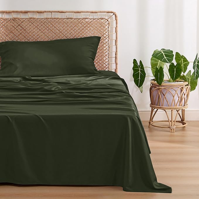 Bedsure Cooling Sheets Twin, Rayon Derived from Bamboo, Breathable & Soft Twin - Image 2