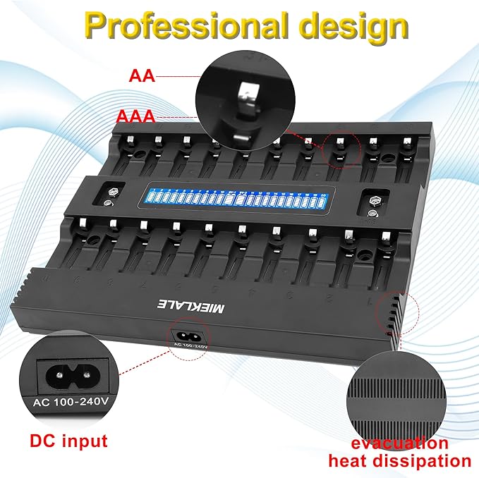 MIEKLALE 20+2 Bay AA AAA Battery Charger - Image 5
