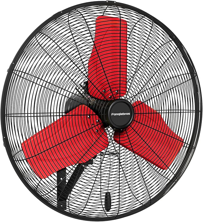 Pro 9500 CFM 24" Outdoor IP44 Waterproof Wall Mount Fan, 3-Speed Oscillating by Fanqiebros