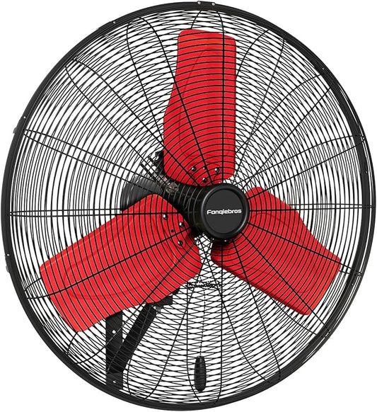 Pro 9500 CFM 24" Outdoor IP44 Waterproof Wall Mount Fan, 3-Speed Oscillating by Fanqiebros