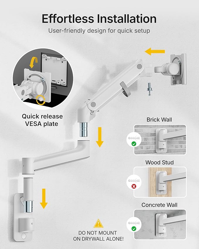 monTEK 17-49 inch Single Monitor Wall Mount - Image 7