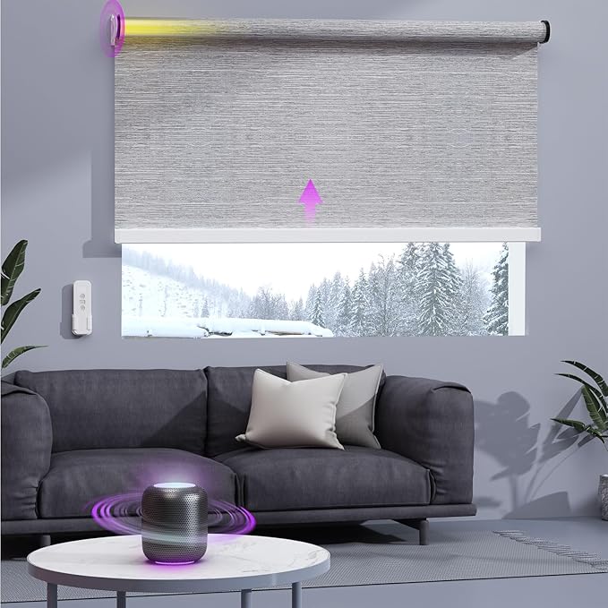 Astomi Motorized Smart Blinds for Windows, Automatic Roller Blackout Shades by Astomi