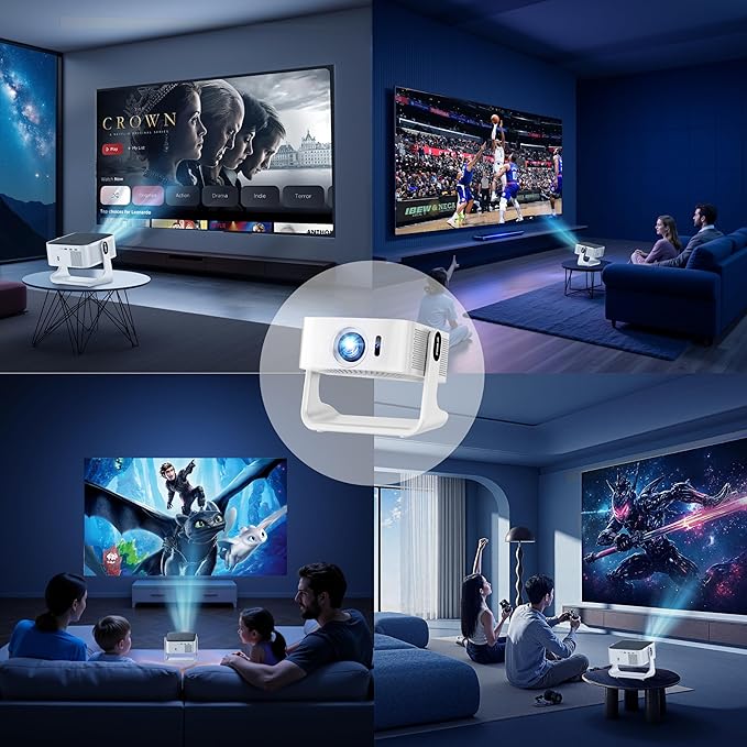 1080P HD Mini Projector Dual Band WiFi6 5G and BT 5.4 Auto Focus & Obstacle - Image 9
