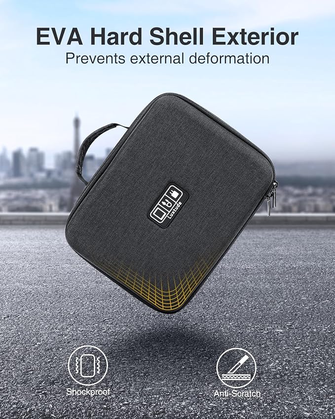 Luxtude Electronics Organizer Travel Case, Hard Case - Image 4
