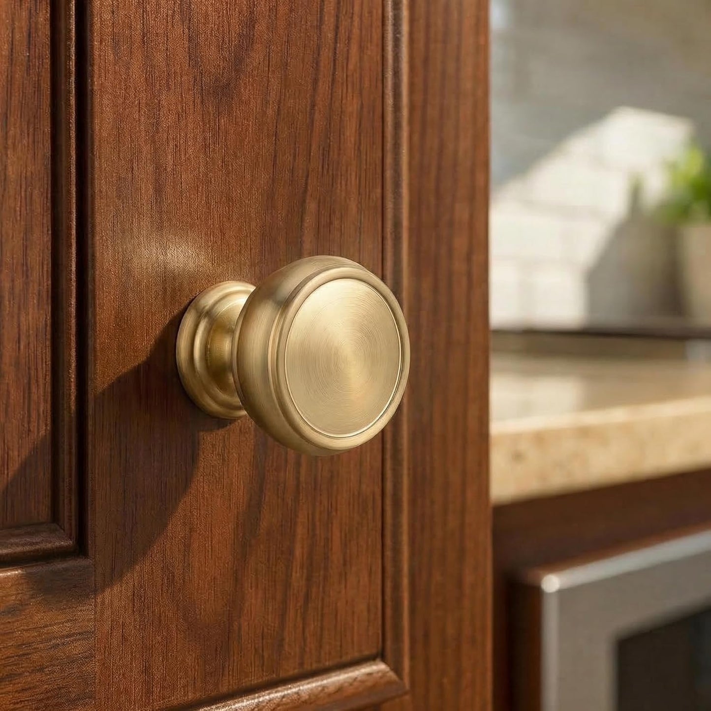 10 Pack Champagne Bronze Cabinet Knobs, 1-1/4 Inch Zinc Alloy Knob | Modern Furniture Hardware, Single Hole Hardware Handles Kitchen Cabinet Dresser Knob, Drawer Knobs