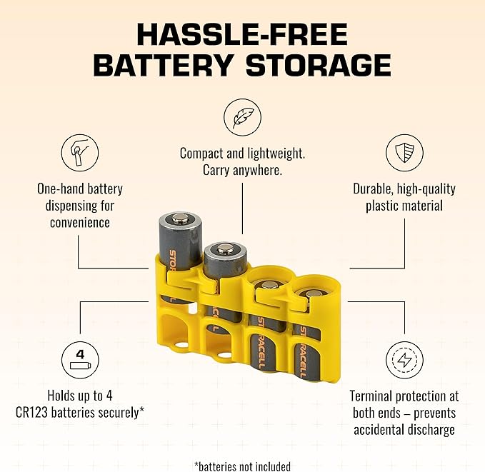 Storacell Slimline CR123 Battery Storage Caddy, Holds 4 Batteries - Image 4