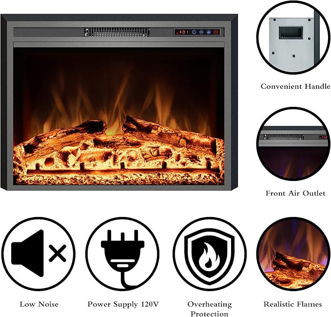Electric Fireplace, Recessed Fireplace Heater - Image 4