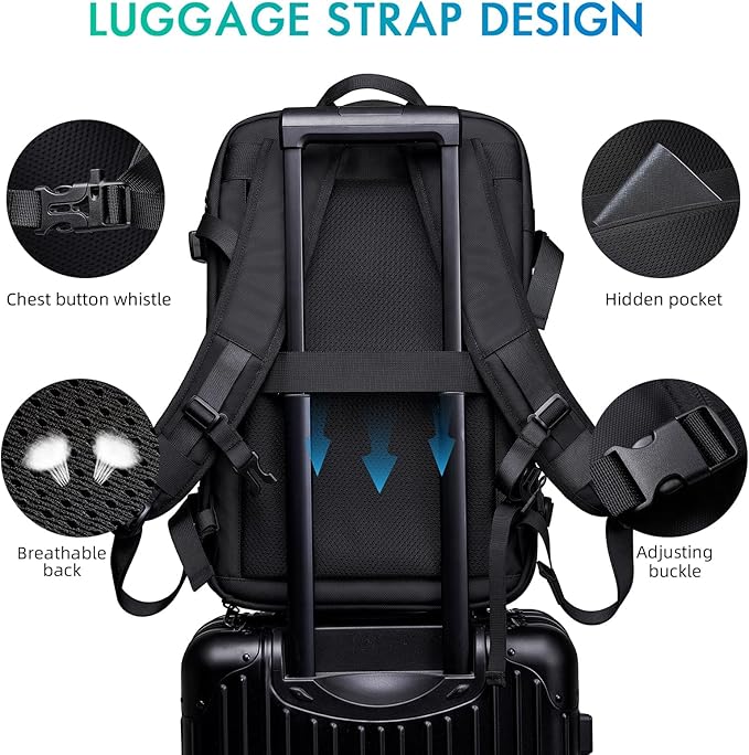 Carry on Backpack for Women Men 40L Flight Approved Travel Backpack Fit 17 Inch - Image 6