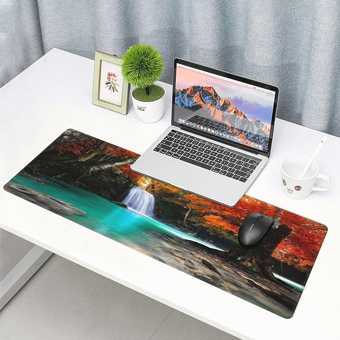 Deep Forest Waterfall Extended Big Mouse Pad Large, XL Gaming Mouse Pad Desk Pad - Image 7