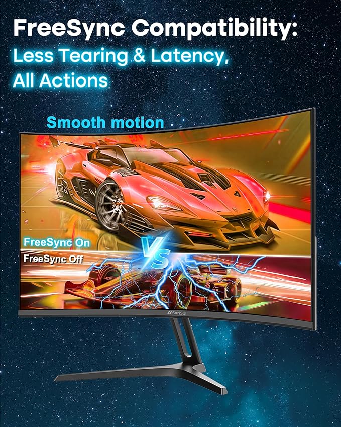 SANSUI 24 Inch Curved 240Hz Gaming Monitor FHD 1080P, 1500R Curve Computer - Image 5