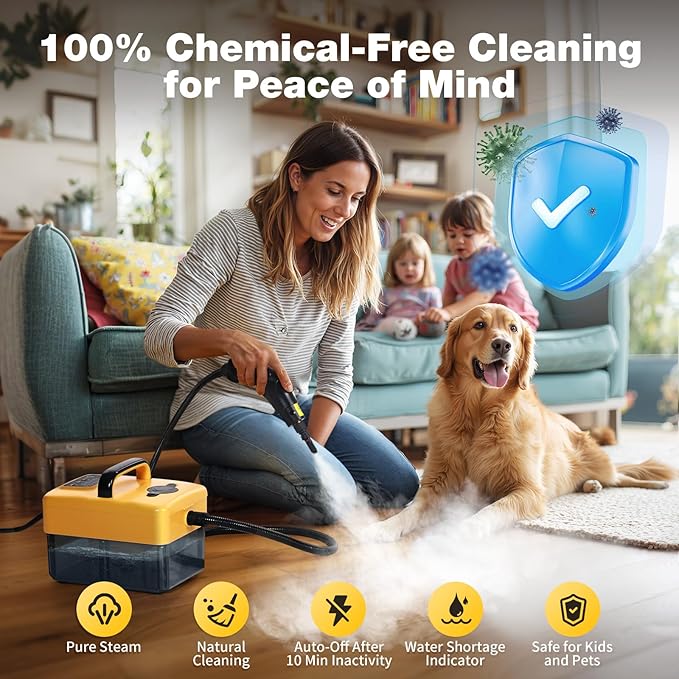 Handheld Steam Cleaner for Home, 6-Level Adjustable, 15s Heat-Up, One Touch - Image 8