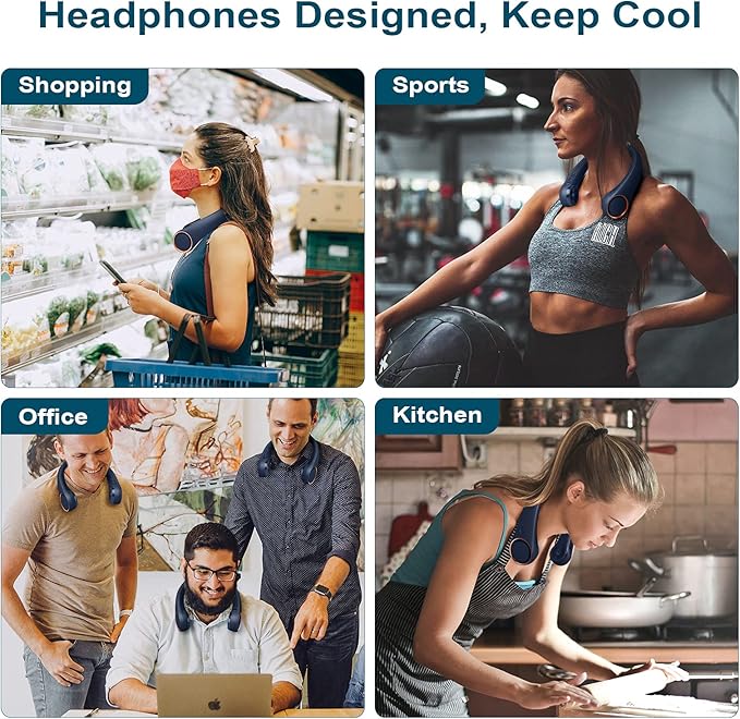 CIVPOWER Neck Fan: Portable Personal Neck Cooling Rechargeable Bladeless Fan - Image 9