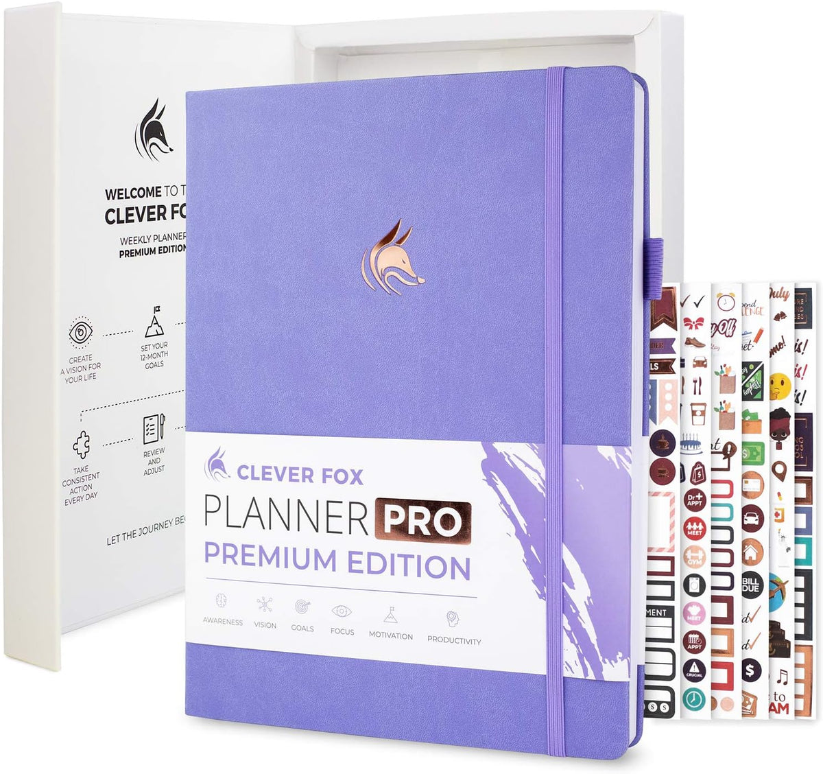 Clever Fox Planner Pro Premium – Luxurious Weekly & Monthly Planner
