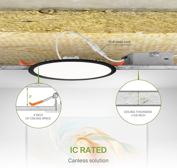 ASD 1 Pack 11/12 Inch LED Recessed Lighting 24W, 5 CCT 2700K-5000K CRI90+ - Image 7