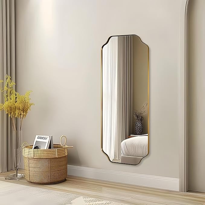ANDY STAR 18" x 48" Full Length Wall Mirror, Large Brushed Gold Bathroom Mirror - Image 9
