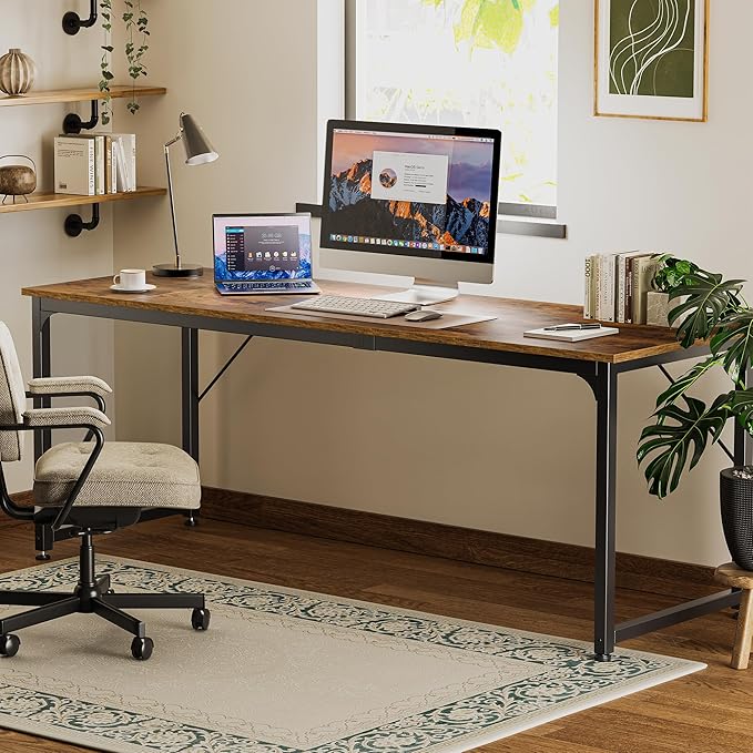 Huuger Computer Desk, 80 Inch Office Desk, Gaming Desk - Image 7