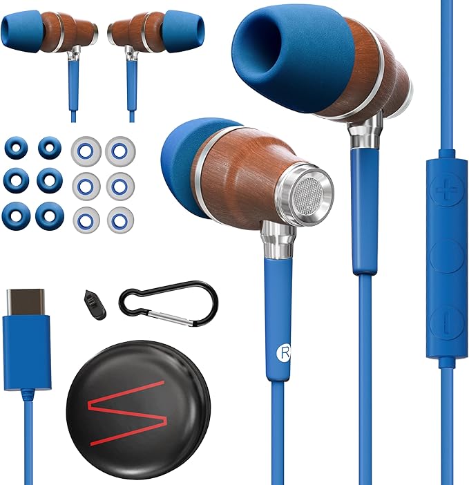 Symphonized Premium Wooden iPhone Earphones Wired Deep Bass Sound, 3D Sound by Symphonized