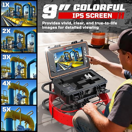 HBUDS Sewer Camera, Self Leveling Drain Camera 165ft - Image 6
