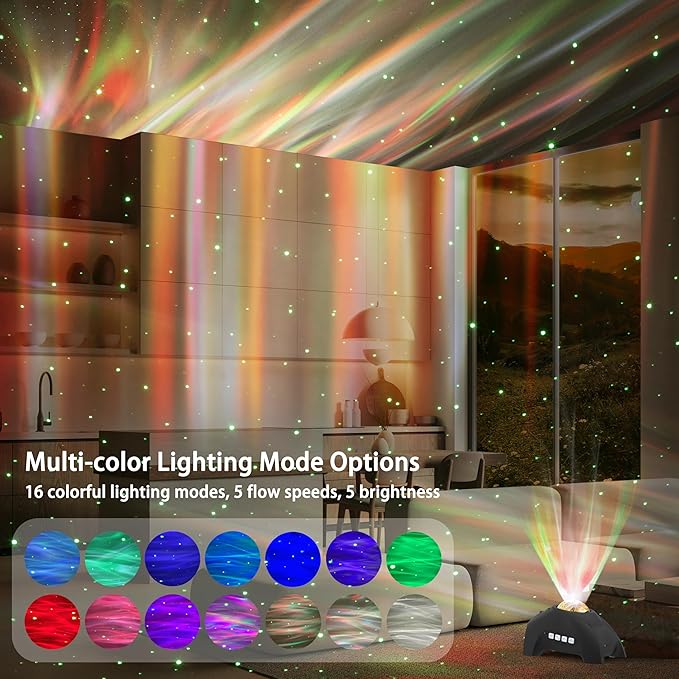 AIRIVO Northern Lights Aurora Projector, Star Projector Music Speaker, - Image 2