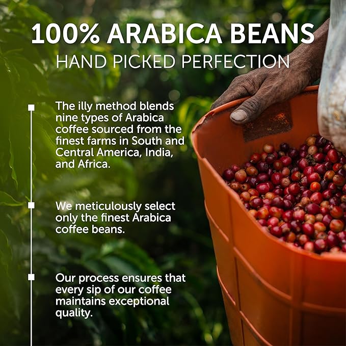illy Whole Bean Coffee, Classico Medium & Decaffeinated Roasts, 100% Arabica - Image 4