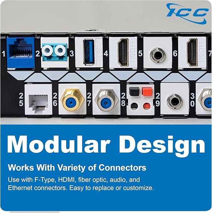 ICC 48 Port Blank Keystone 1U Patch Panel - Image 8