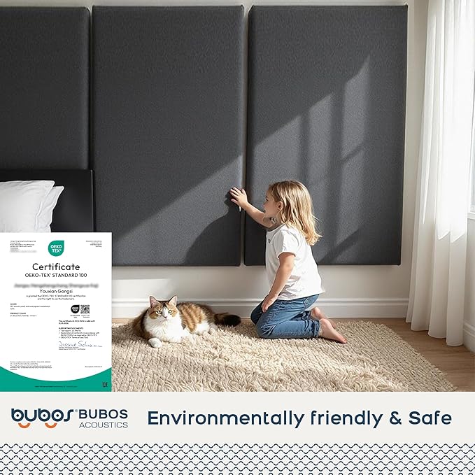 BUBOS 2 PCS Fabric Acoustic Panels, 47.2''x23.6'' Decorative Sound Dampening - Image 3