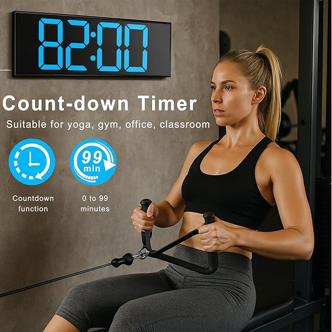 TrophyRak 16" Large Digital Wall Mount Clock, Count Down Timer, Big LED - Image 4