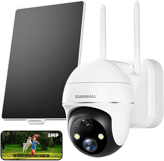 ZUMIMALL 5MP Security Cameras Wireless Outdoor, Solar Security Camera Outdoor by ZUMIMALL