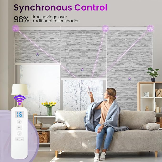 Astomi Motorized Roller Shades for Windows, Smart Blinds, Voice Control - Image 2