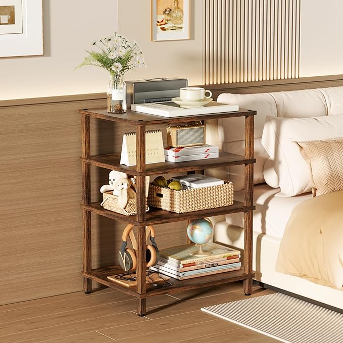 LELELINKY 4-Tier AV Media Player Stand Set of 2, Wooden TV Stand, Game Console - Image 9